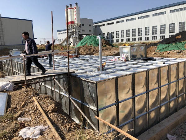 地埋水箱,石家庄元氏县建材重点项目地埋水箱正在施工